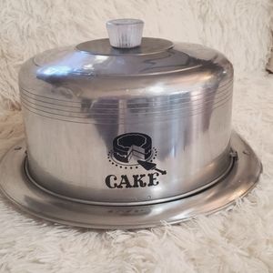 Vintage West Bend Aluminum Cake Carrier With Locking Cover 1950's Retro